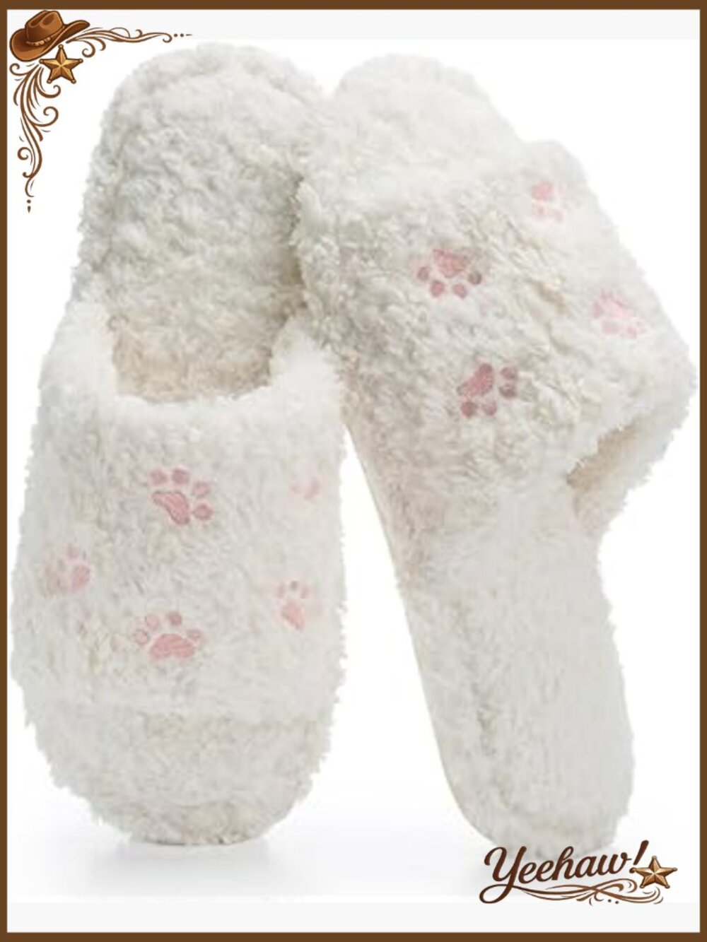 Fuzzy Open Toe Slippers with Memory Foam Non-Slip House Slides